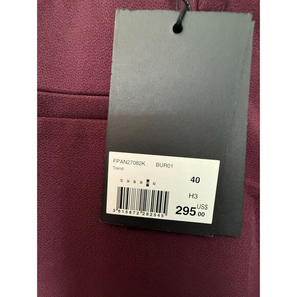 The Kooples Womens Burgundy Tailored Pants Trouser Straight Leg Career - Picture 16 of 16